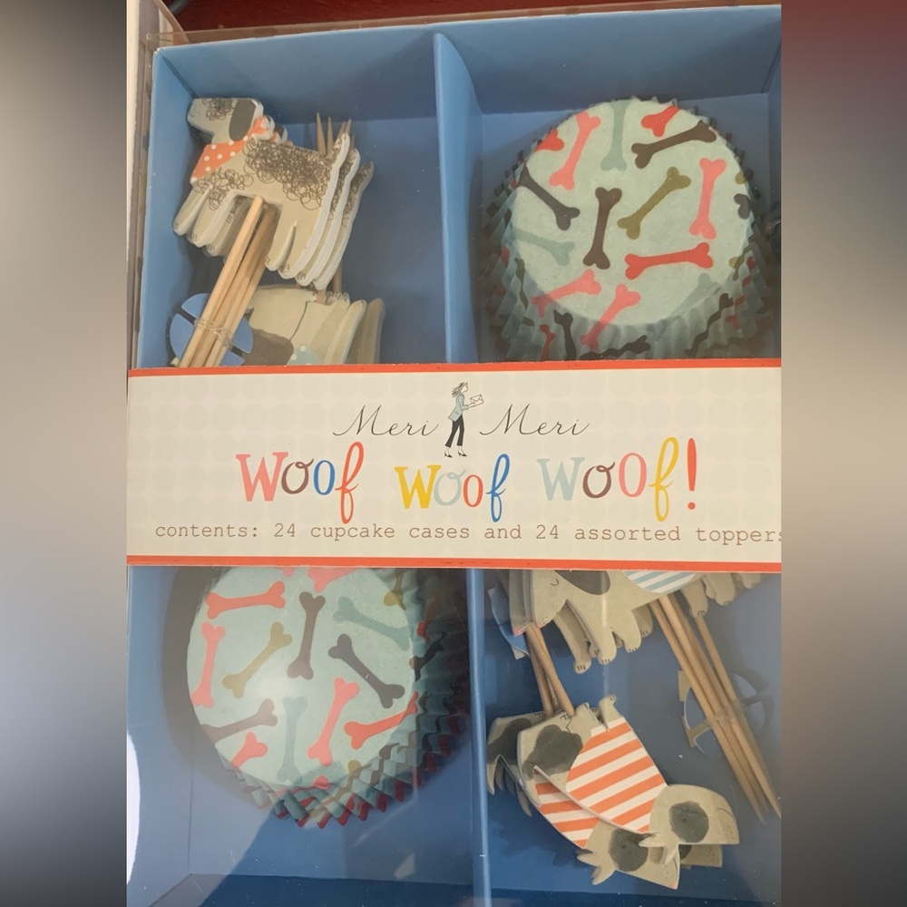 Meri Meri Woof Woof Woof cupcake topper kit